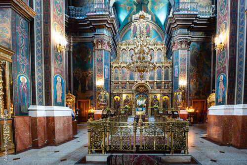 Fototapeta Naklejka Na Ścianę i Meble -  Interior of Holy Transfiguration Cathedral in Vinnytsia, Ukraine