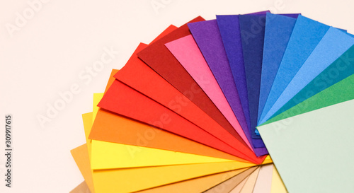 Colored paper samples for business
