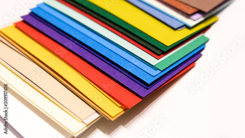 Colored paper samples for business