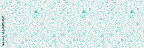Christmas texture with festive elements. Seamless pattern. Vector