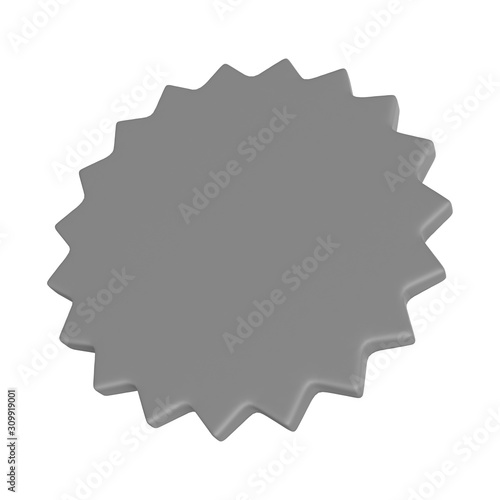 3D rendering grey star - badge concept for diploma