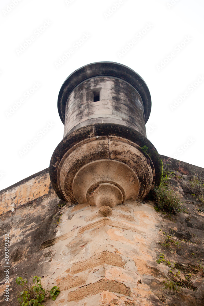 watchtower of castle El Morro (old spanish citadel) in San Juan, Puerto Rico watchtower of castle El Morro (old spanish citadel) in San Juan, Puerto Rico