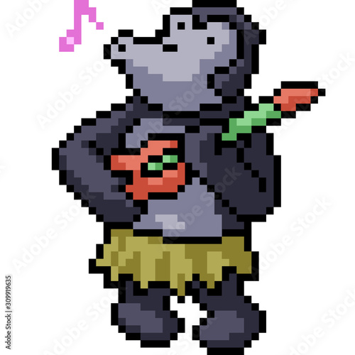 vector pixel art monkey