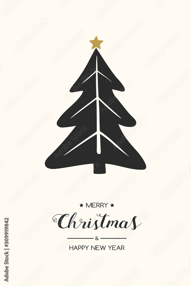 Christmas tree with wishes. Xmas greeting card. Vector Christmas tree with wishes. Xmas greeting card. Vector