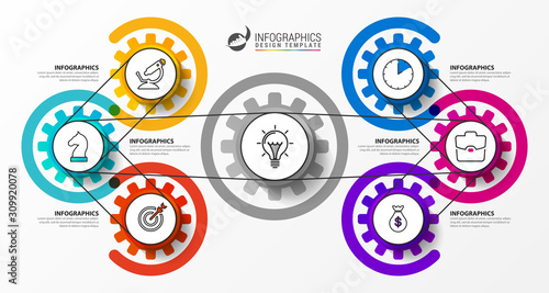 Infographic design template. Creative concept with 6 steps