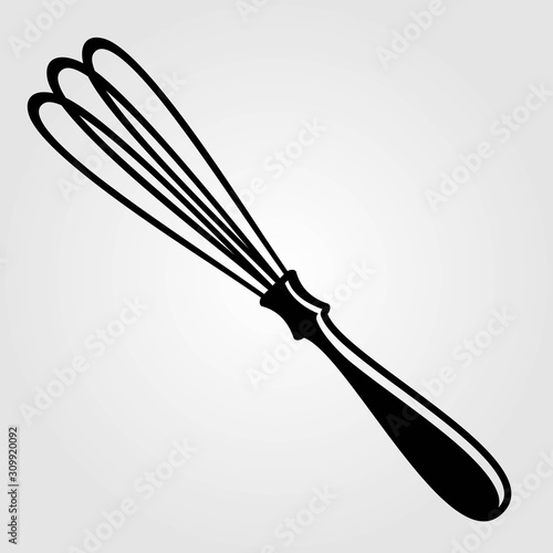 Whisk icon isolated on white background. Vector illustration