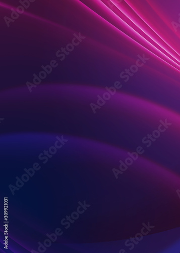 Dark abstract background with neon lines, glow.