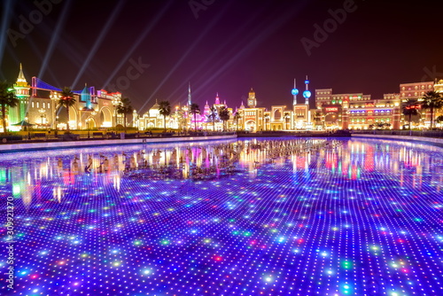 Dubai Global Village view at the night, Dubai, United Arab Emirates