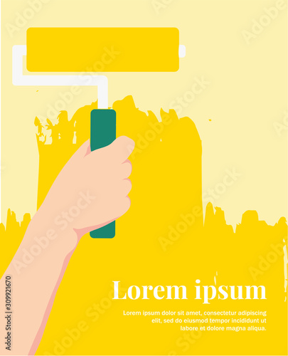 Paint the walls with a roller. Apartment repair