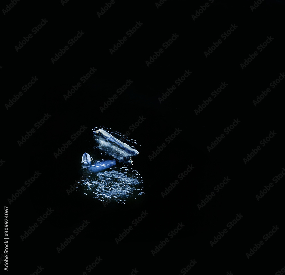 Small winter ice floes Small winter ice floes