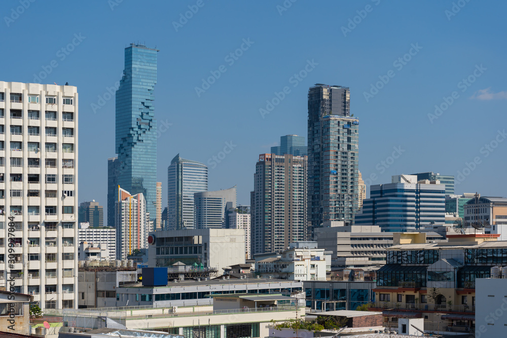 Beautiful cityscape of modern building in Bangkok business center is the capital of Thailand