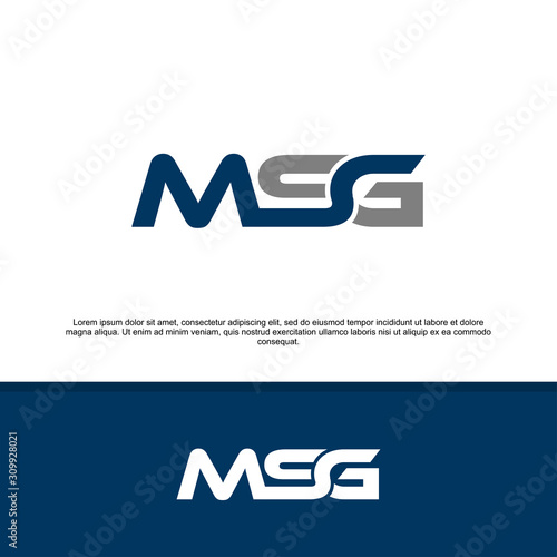 MSG initials for service companies, service group logos, combined overlap logo letters