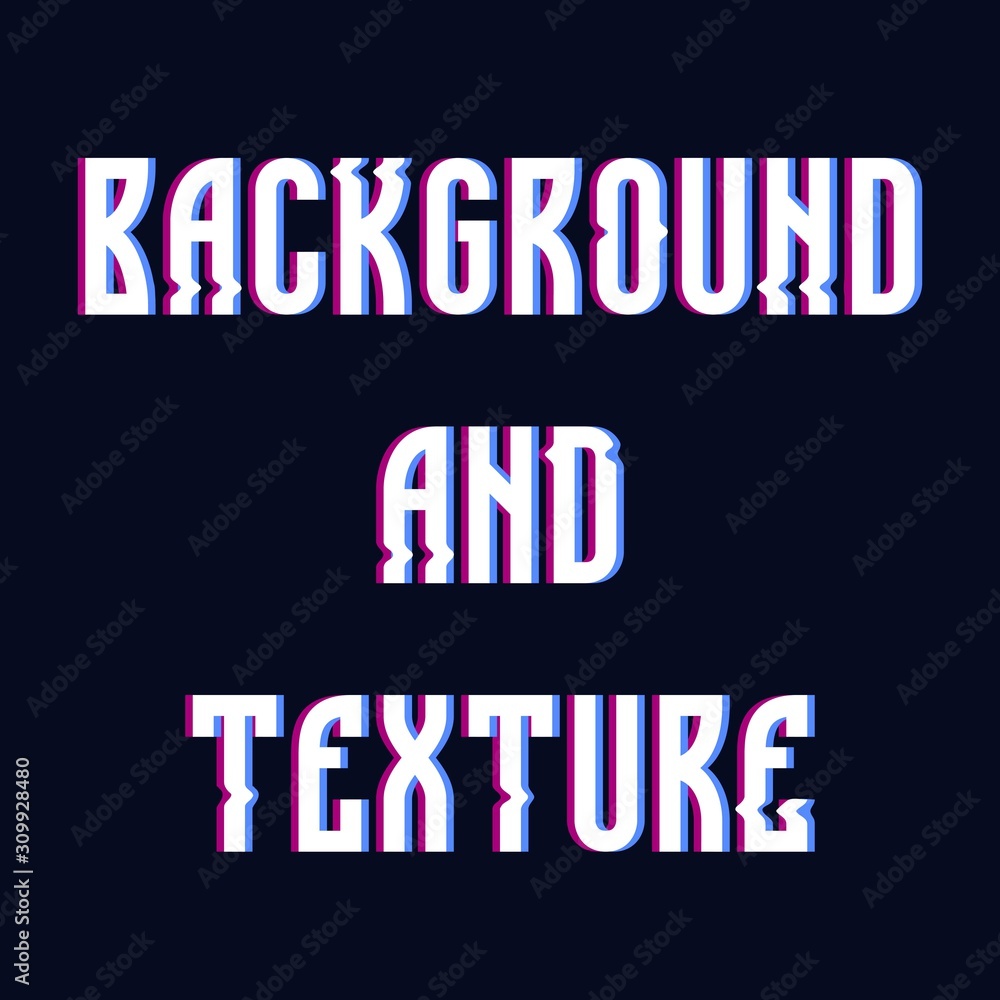 Glitch text word background and textures on dark blue background baners, poster, card, design, graphic, background
