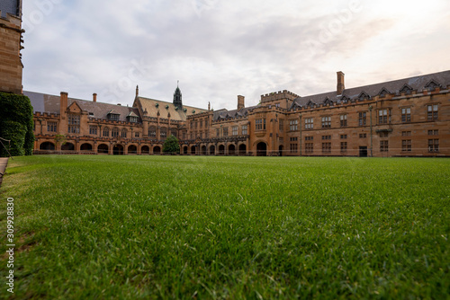 SYDNEY, AUSTRALIA - 16 Dec 2019 - View of the campus of the University of Sydney, one of the most prestigious universities in Australia.