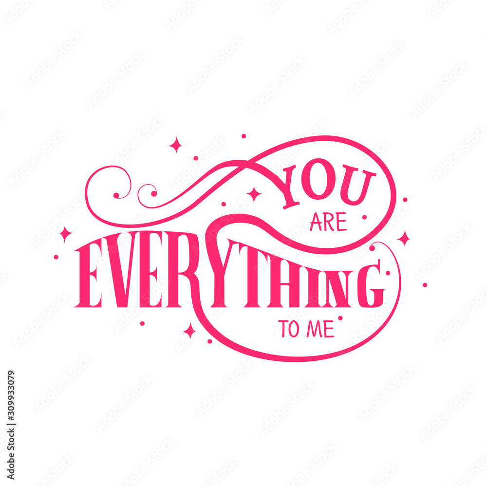 You are everything to me lettering