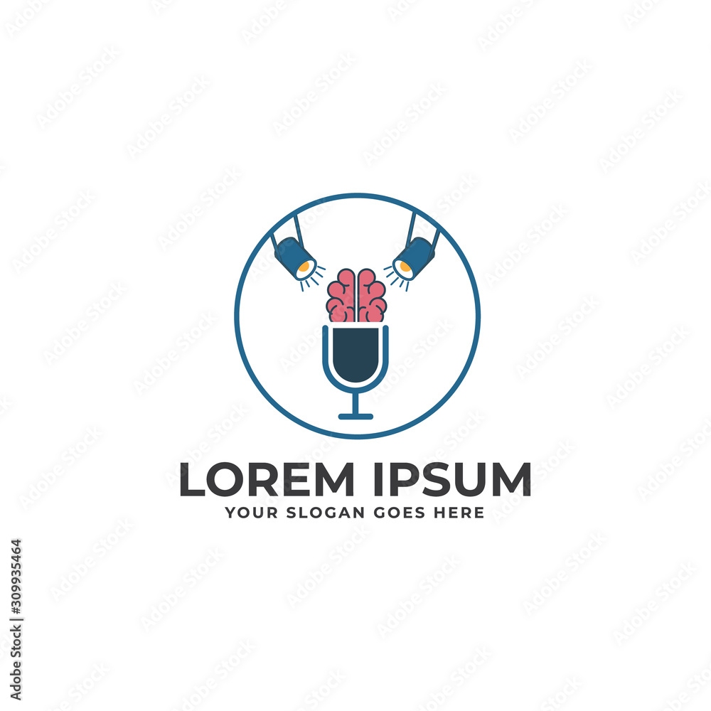 Creative and modern brainstorm podcast logo design template vector eps for use healthcare/science purpose Creative and modern brainstorm podcast logo design template vector eps for use healthcare/science purpose