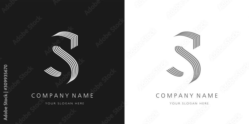 S logo letter modern design