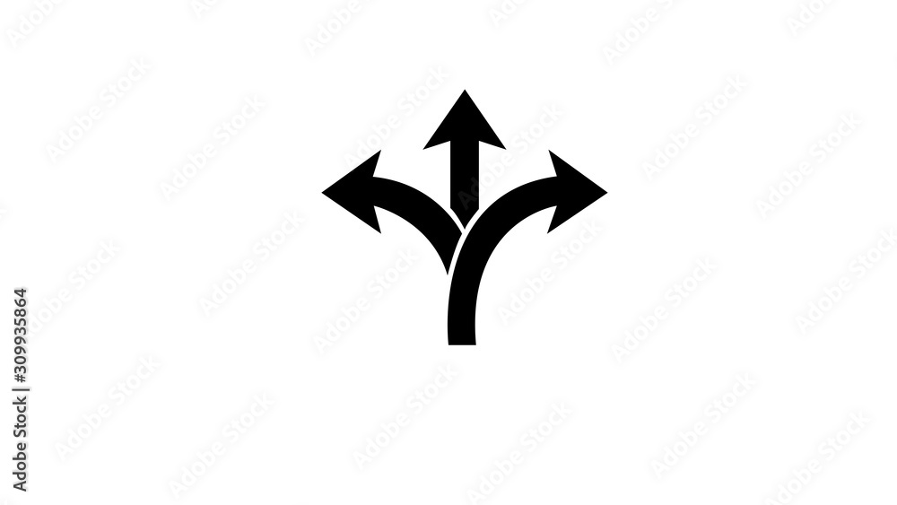 Three arrows icon, black flat style web icon illustration Three arrows icon, black flat style web icon illustration