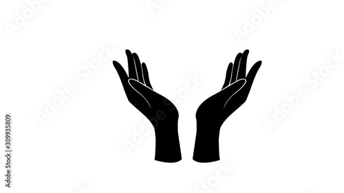  Two arms  icon. care and protection