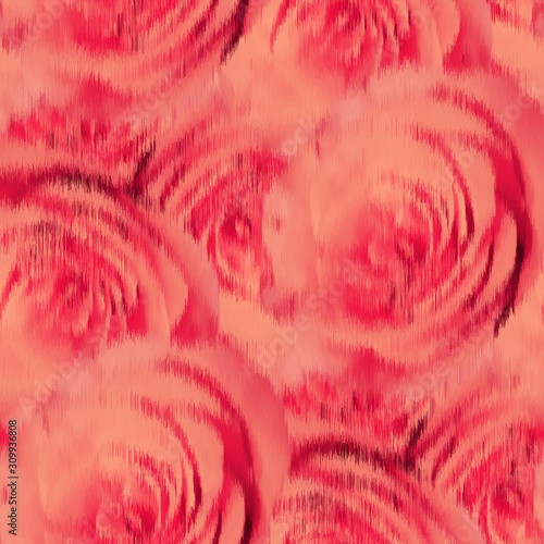 Blurry fuzzy floral rose seamless repeat vector pattern swatch. Velvet fancy faded mysterious flourish dynamic romantic design.