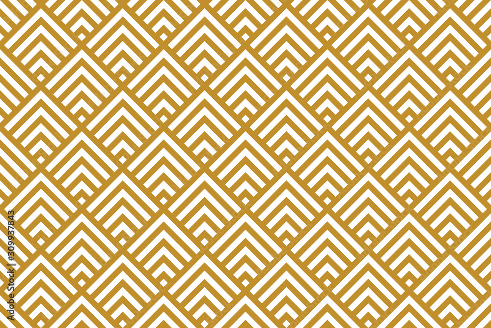 Abstract wave pattern. Pattern stripes chevron background seamless gold and white colors.