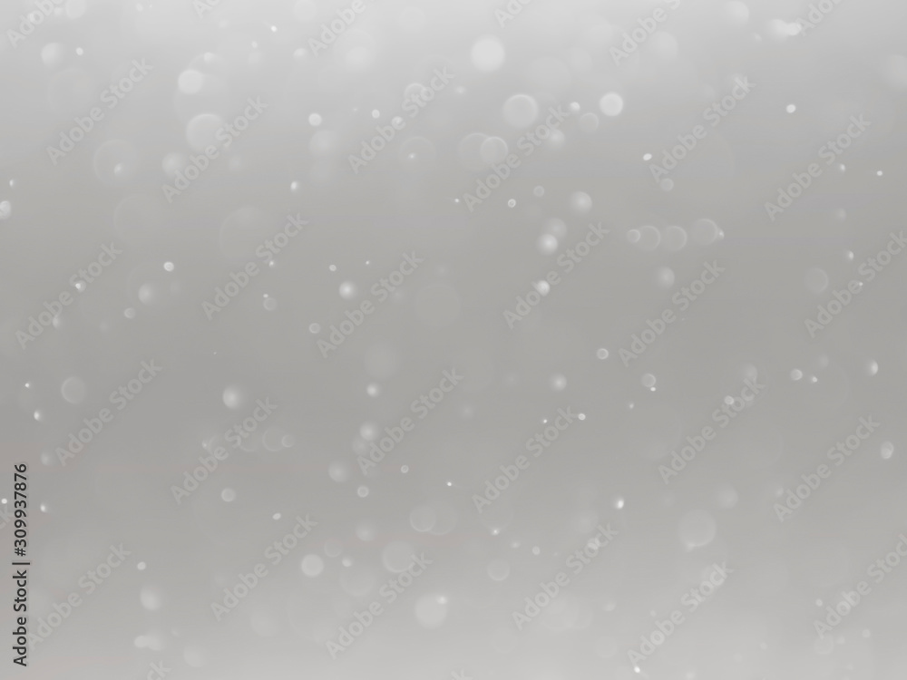 Abstract white bokeh circles for christmas background. White background.