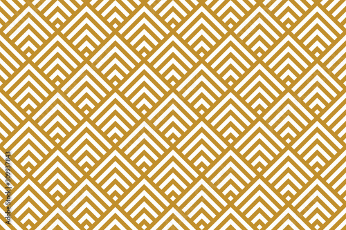Abstract wave pattern. Pattern stripes chevron background seamless gold and white colors.