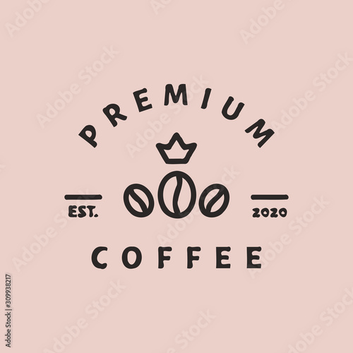 coffee shop logo template vector for premium coffee business. Editable vector file. Simple, retro, and vintage style.