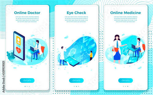 Vector online Doctor help, medicine and eye check