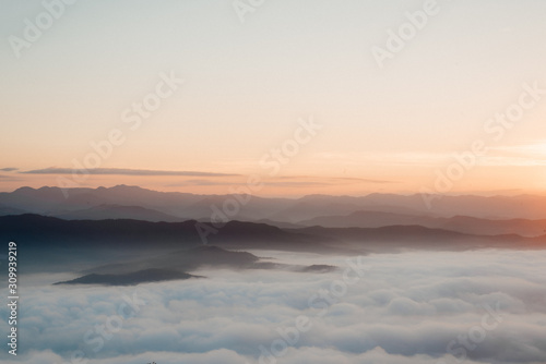 Sunrise over the sea of mist. © Panisara