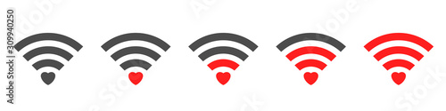 Wifi signal icon with red heart