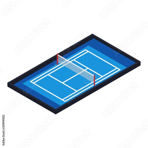 Tennis court icon. Isometric of tennis court vector icon for web design isolated on white background