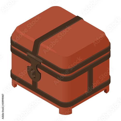 Closed dower chest icon. Isometric of closed dower chest vector icon for web design isolated on white background