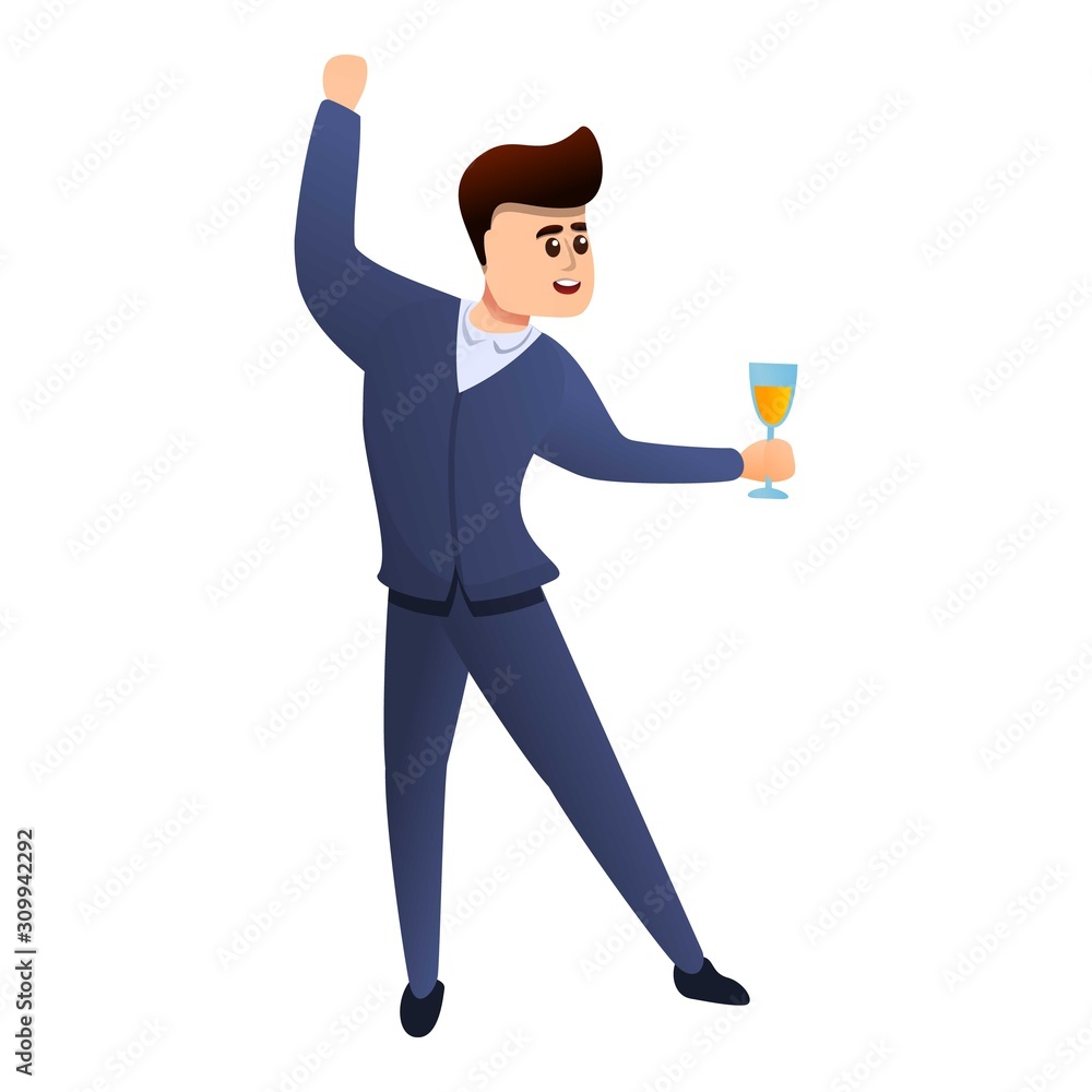Happy office manager icon. Cartoon of happy office manager vector icon for web design isolated on white background Happy office manager icon. Cartoon of happy office manager vector icon for web design isolated on white background