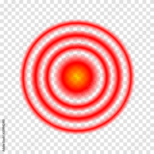 Pain circles, red rings. 