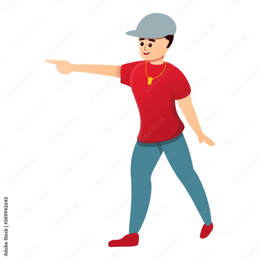 Baseball cap coach icon. Cartoon of baseball cap coach vector icon for web design isolated on white background Baseball cap coach icon. Cartoon of baseball cap coach vector icon for web design isolated on white background