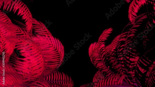 Neon Palm Trees Sides Rotating VJ Loop