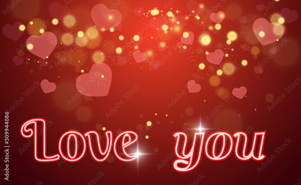  Happy Valentine's Day vector illustration on a beautiful background with beautiful hearts.