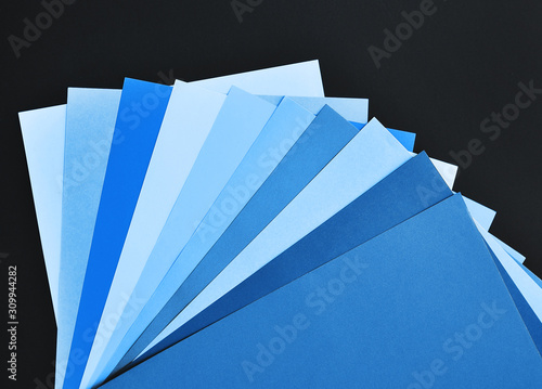 Set of  papers in trendy classic blue color.