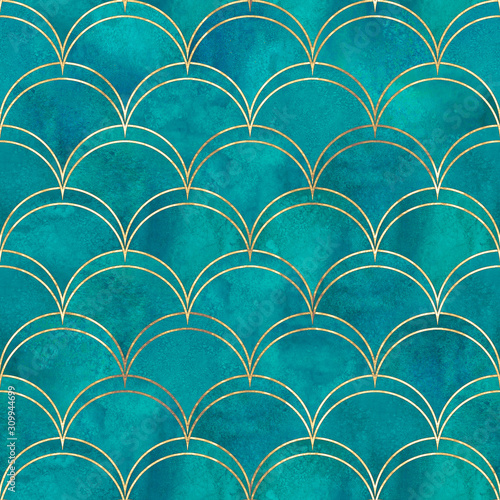 Mermaid fish scale wave jap...