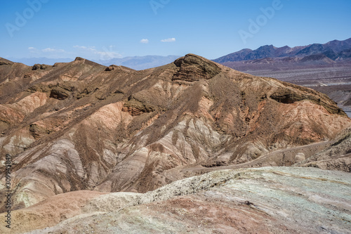 Zabriskie Point, this short hike to a spectacular view is one of the park's most famous in Death Valley, USA