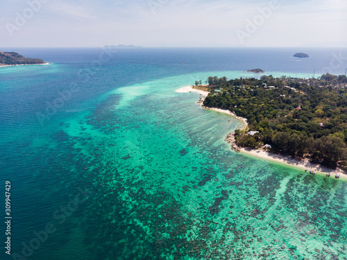 Tropical sea with coral reef at Lipe island, Satun province