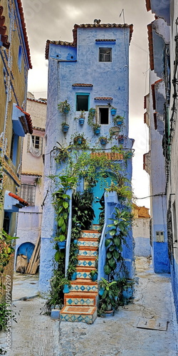 Blue city of Chefchaouen, North Morocco photo