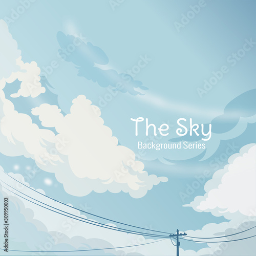 Beautiful Blue Sky Background with abstract clouds