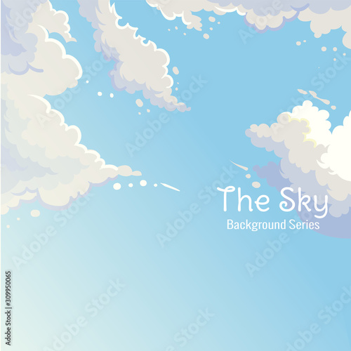 Beautiful Blue Sky Background with abstract clouds
