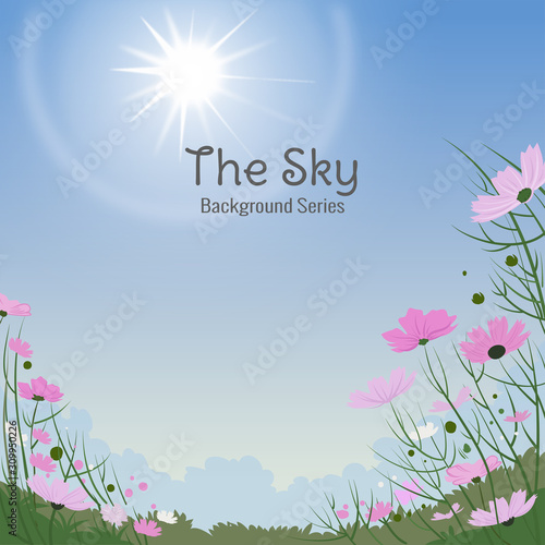 Beautiful Blue Sky Background with abstract clouds