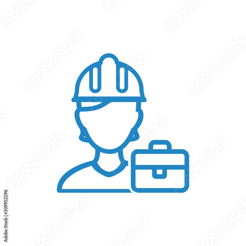 Work man icon vector illustration isolated on white background. Work man icon eps. Workman avatar illustration. Worker vector pictogram. Builder icon clip art.