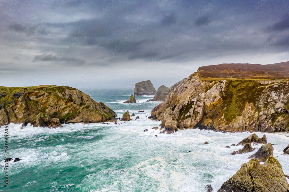 The amazing coastline at Port between Ardara and Glencolumbkille in County Donegal - Ireland