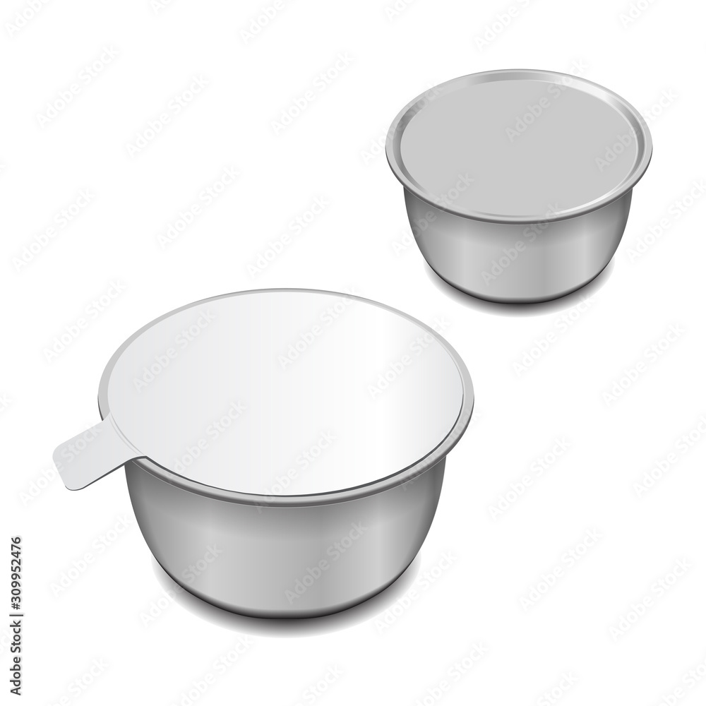 Silver blank metal tin can for pate, fish, meat, beans and other products. Vector mockup tin can set Silver blank metal tin can for pate, fish, meat, beans and other products. Vector mockup tin can set