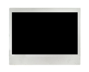 Isolated Wide Instant Photo Frame Card. Realistic Vintage Grunge Dirty Texture. 